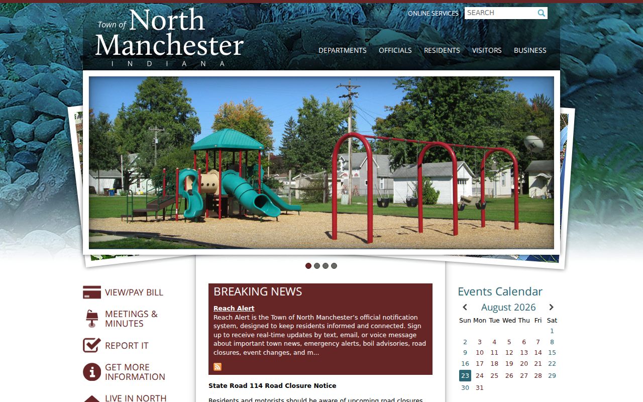North Manchester court docket routing from the official town portal